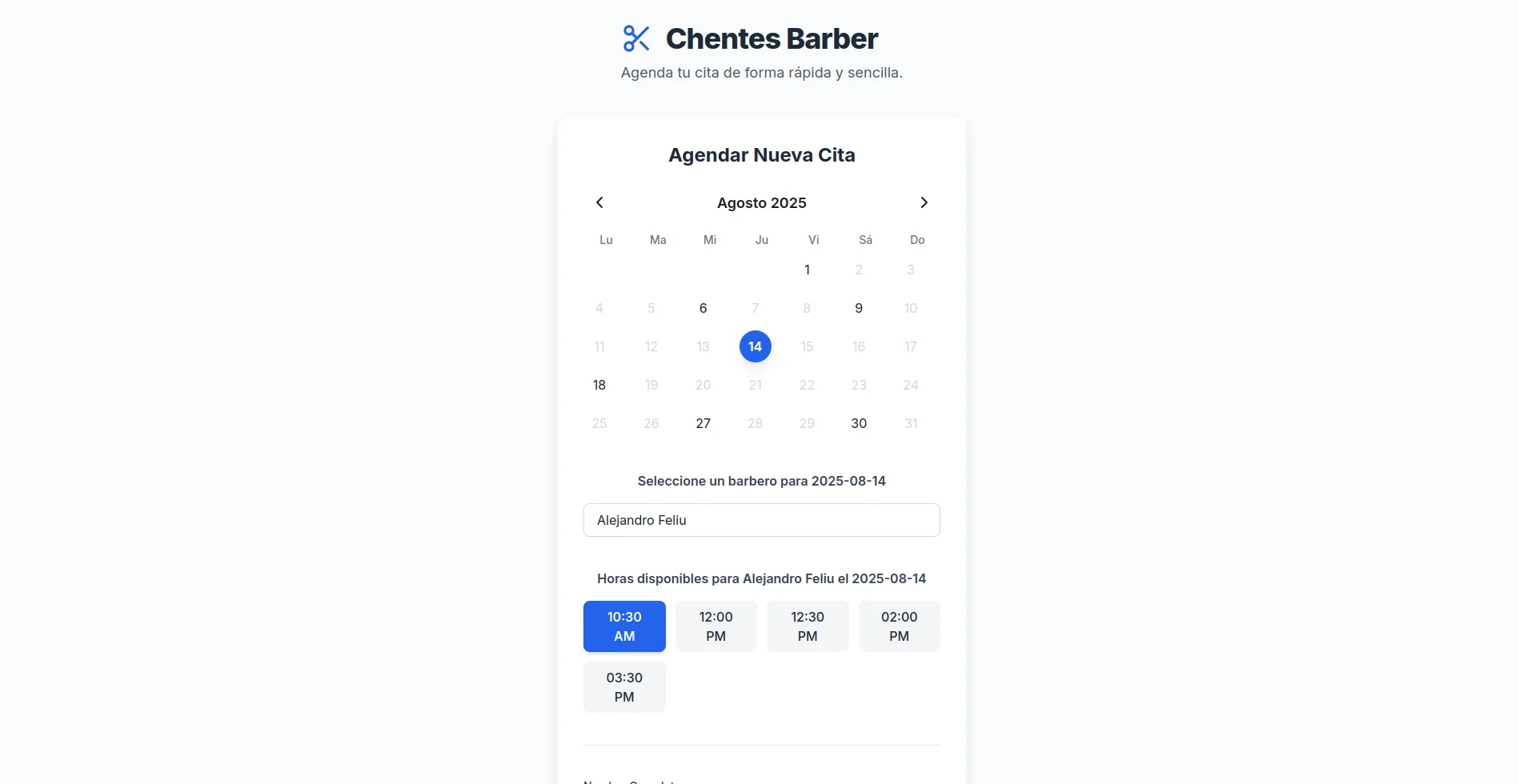 Proyecto Barbería Digital